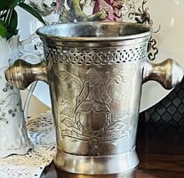 Antik alpakka pezsgős vödör,&jégvödör...