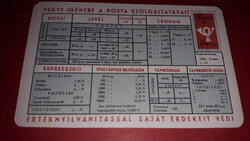 1962. MAGYAR POSTA - Postai díjszabások - kampány - KÁRTYANAPTÁR a képek szerint