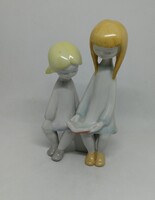 Hollóházi porcelán Art deco olvasó pár!