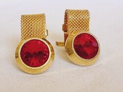 Mandzsettagomb pár férfi női vintage mandzsetta gomb rubinvörös