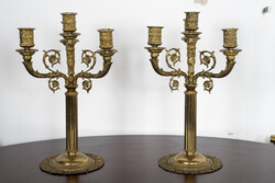 Empire stílusú aranyozott bronz kandeláber pár