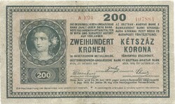 200 korona 1918 Sima hátlap 2000 alatti sorszám Restaurált