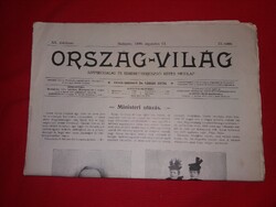 Antik 1899 .augusztus 13. ORSZÁG és VILÁG újság magazin szép állapot képek szerint