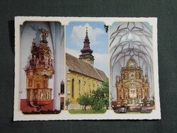 Képeslap,Szeged,mozaik,Alsóvárosi ferences templom látkép,részlet, 1986-