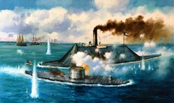SPECIAL: Ákos Bánfalvy, The world's first armored clash, 60x100 cm, oil on canvas