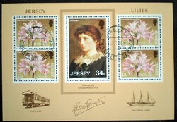 Jerb4p / Jersey 1986 Jersey Liliom blokk pecsételt