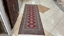3883 Pakisztáni Yamud kézi csomó gyapjú perzsa futó szőnyeg 77X228CM ingyen futár