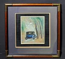EXKLUZÍV! Art deco grafika, 1926 - különleges keretben! Olyan mint egy Scheiber...