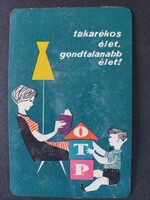 Régi OTP Kártyanaptár 1962 - Takarékos élet, gondtalan élet!