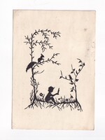 ÁK:79 Állatok-humor-gyerekek üdvözlő képeslap 1949 "Árny kép"
