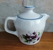 Hollóházi kávés kanna / kiöntő, 2 személyes Seherezádé kávéfőzőhöz. Ibolyás dekor