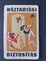 Régi Állami Biztosító Kártyanaptár 1962 - Háztartási Biztosítás