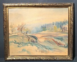 NOVOTNY EMIL (1898-1975): Őszi táj (keretezett festmény)