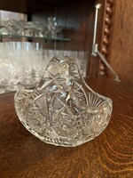 Kristály kosárka / kínáló / asztalközép 13.5 cm magas