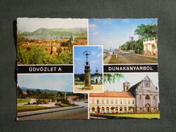 Képeslap,Dunakanyar,mozaik,Leányfalu,Vác,Nagymaros,Visegrád,Duna látkép,részlet, 1973-