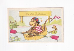ÁK:88 Állatok-humor-gyerekek üdvözlő képeslap "Postatiszta"