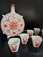 Hollóházi porcelán pálinkás készlet
