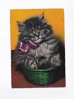 ÁK:87 Állatok-humor-gyerekek üdvözlő képeslap "Postatiszta"