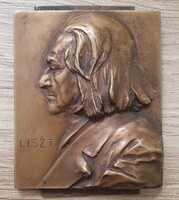 F. Stiasny Liszt Ferenc mini dombormű bronz plakett