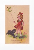 ÁK:94 Állatok-humor-gyerekek üdvözlő képeslap "Postatiszta"