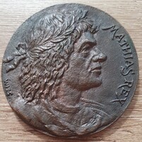 Szabó Imre Mátyás király halálának 500. évfordulójára 1990 bronz plakett
