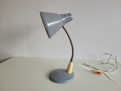 Régi retro fémbúrás gégecsöves nagy méretű asztali lámpa mid century