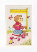 ÁK:88 Állatok-humor-gyerekek üdvözlő képeslap "Postatiszta"