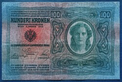100 Korona 1912, F+. (D.Ö. felülbélyegzés).