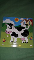 Vadonat új 9 db-os fa puzzle képkirakó FA játék KISTEHÉN a képek szerint