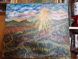 JÁK PÉTER 2024 o/v 55X65 cm "BAKONYI TÁJ"