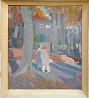 Jakuba János (1909-1974) : Hazafelé, 60x50 cm.) ,Képcsarnokos