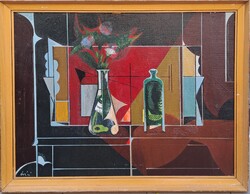 Óvári László (1926-1988) : Csendélet,60x80 cm.,Képcsarnokos