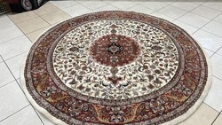 3984 Hindu Tabríz Kézi Gyapjú Perzsa Kerek Szőnyeg 225CM Ingyen Futár