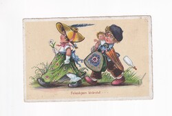HR:121 Humoros-gyerekek képeslap "postatiszta"
