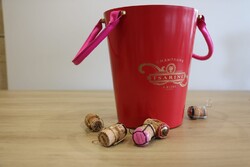 Bőrfüles pink TSARINE Champagne hordozható pezsgős jégveder