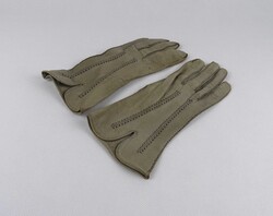 1V666 Old Small Light Gray Elegant Women's Leather Gloves
