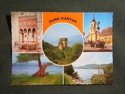 Képeslap,Dunakanyar,mozaik,Szentendre,Visegrád,Vác,Duna látkép,részlet, 1983-