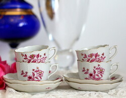 Herendi porcelán, purpur, ritka FCP mintás kávés szettek, 4 db külön-külön is