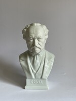 Herendi Erkel Ferenc porcelán mellszobor, fehér biszkvit büszt