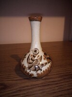 Carlos Villanueva mexikói régi kerámia madár motívumos váza. 14,4 cm. Hibátlan. Jelzett.