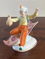 ALADDIN A REPÜLŐ SZŐNYEGEN DRASCHE NARANCS NADRÁGOS FESTETT PORCELÁN MESE SZOBOR