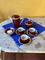 Hiányos hollóházi porcelán kávés készlet.