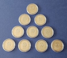 1980. évi közös űrrepülés 100 forintos emlékérme BU 10 db kapszulában. Licit!