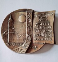 Várhelyi György : Alberti Evangélikus Intézmények Szentelése bronz plakett  1993