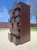 18 fiókos, kb. 200 kilós vas műhelyszekrény, ipari, loft, szekrény, retro, sokfiókos