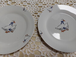 Libás, liba mintás porcelán süteményes tányér