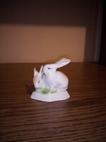 Hollóházi porcelán nyuszi pár, nyulak. Hibátlan, jelzett