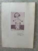 Ablak madárijesztő című grafika 1986