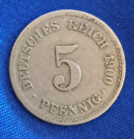 1900. " A" Verdejel - München Deutsches Reich 5 pfennig Németország (176)