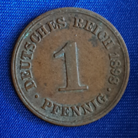 1898.  "A" Verdejel - Deutsches Reich 1 pfennig Németország (229)